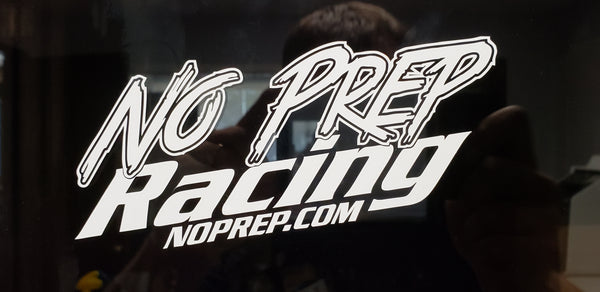 No Prep Racing Window Sticker / Decal 12" x 6" WHITE